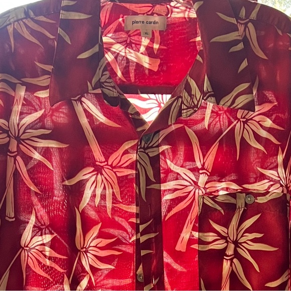 Pierre Cardin Rayon Short Sleeve VTG Shirt Size XL Burnt Orange - Picture 7 of 10